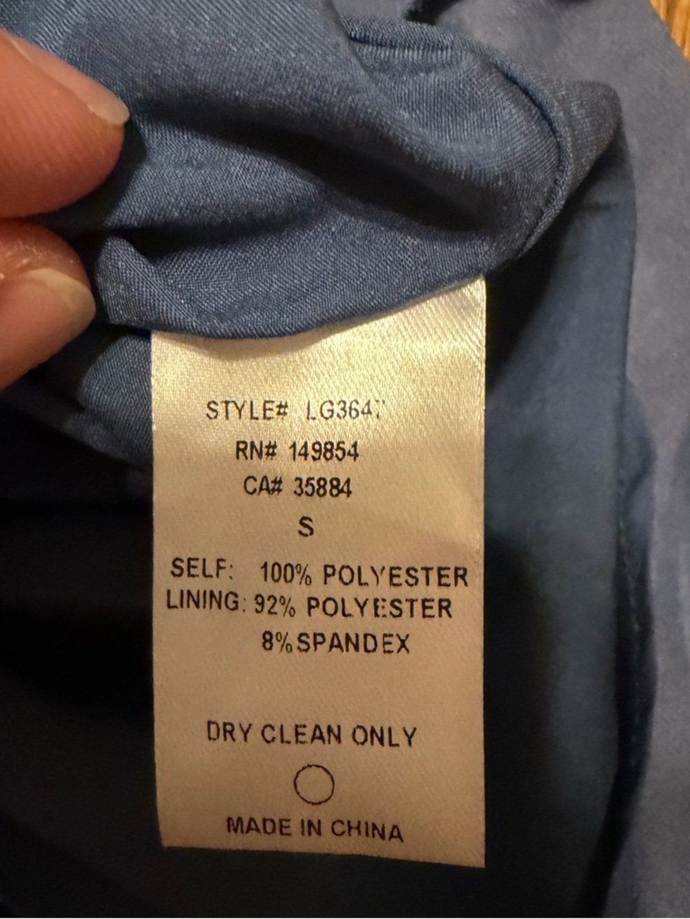 Sage Slate Blue Satin Flowy Midi Skirt NEW - Picture 8 of 8